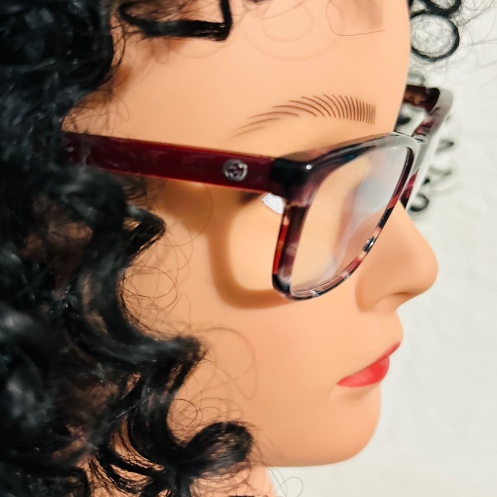Gucci glasses eyeglasses designer luxury fashion authentic brown red gg logo - Picture 10 of 13